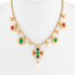 Cross & Multi Charm Snake Chain Necklace