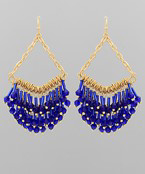 Glass Tassel Chain Chandeliers Earrings