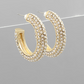 Paved Crystal Open Hoops