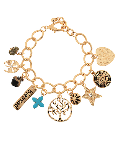 "Blessed" Multi Style Charm Bracelet