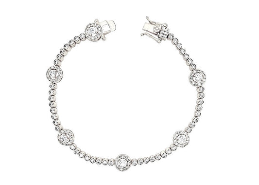 925 Sterling Silver Bracelet Set  with Cubic Zirconia Stones