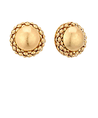 Dome Shape Ball Textured Clip Earrings