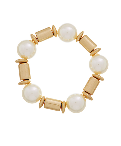 Pearl Station & Cylinder Bracelet