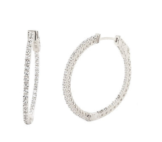 925 C.Z Hoop Earrings