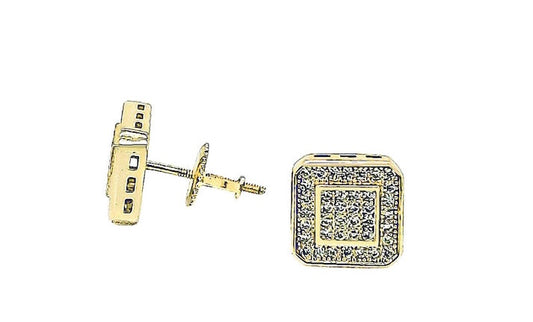 Stud 925 Sterling Silver with Screw Back with CZ