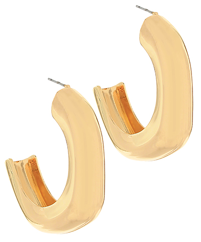 Irregular-shaped open hoop earrings