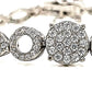 925 Sterling Silver Rhodium Plated Oval and Circle Shaped With  Round CZ Stones Fancy Bracelet.