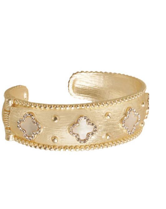 Mop Clover Station Cuff Bracelet