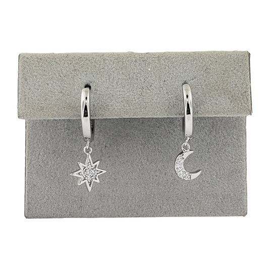 Moon and Star Earrings