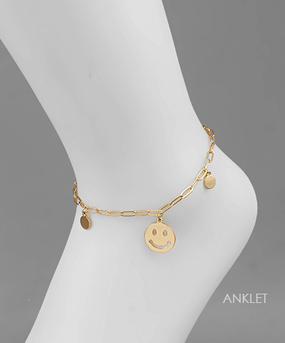 Smile Face & Disk Anklet