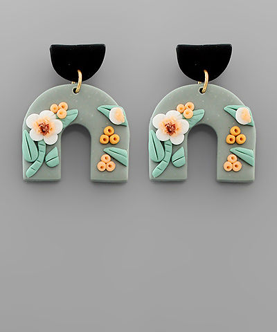 CLAY Floral Arch Earrings