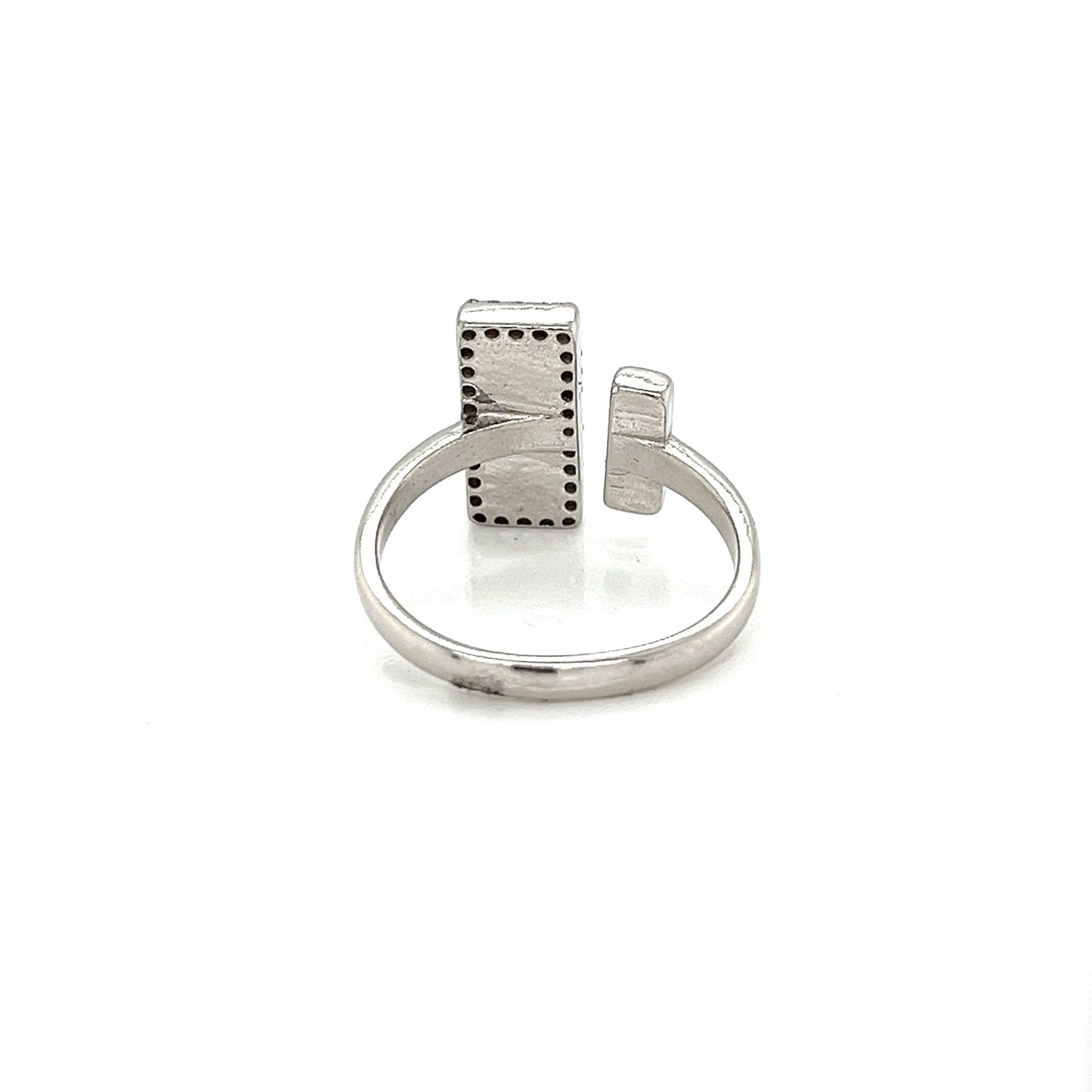 Sterling Silver Ring with CZ  Rectangle Shape