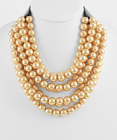 Multi Layer Metal Pearl Necklace