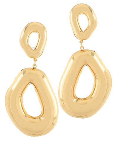 Puffy Double O Linked Drop Earrings