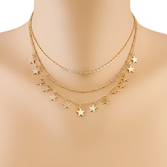Multi Star Charm Layer Choker