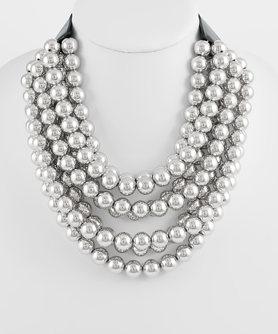 Multi Layer Metal Pearl Necklace