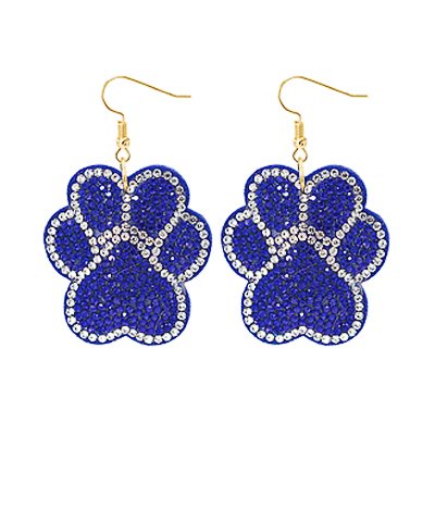 Crystal  Paw Print Cushion Earring