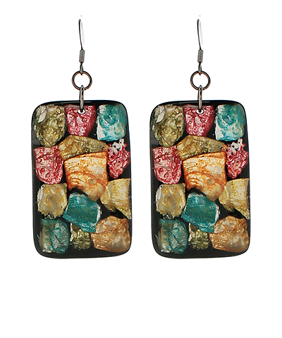 Rectangle Multi Shell Earrings