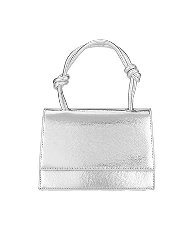 Knotted Handle Metallic Leather Bag
