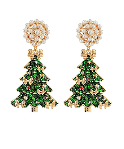 Christmas Tree Drop Earrings