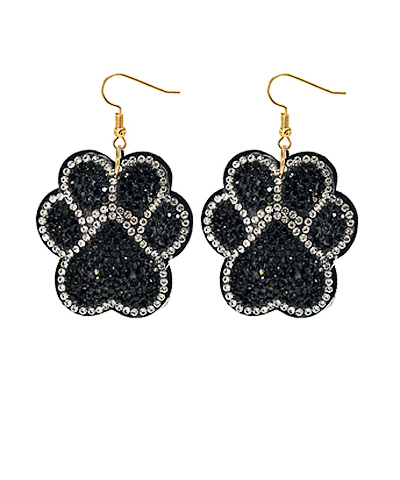 Crystal  Paw Print Cushion Earring