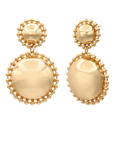 Dotted Trim Linked Dome Earring