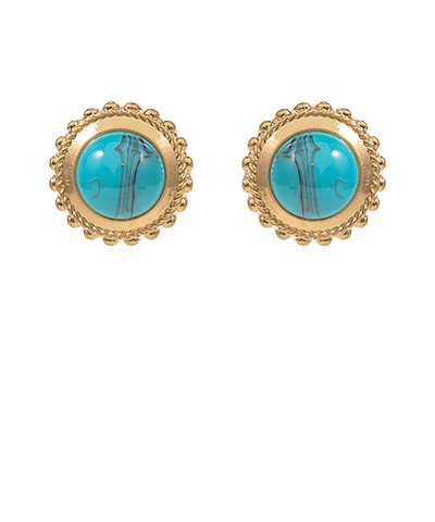 Stone Accented Dome Earrings