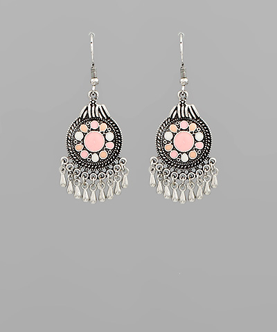 Vintage Style Concho Drop Earrings