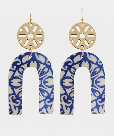 Santorini MOP Arch Drop Earrings