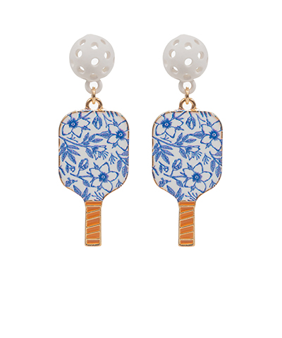 Pickleball Enamel Drop Earrings