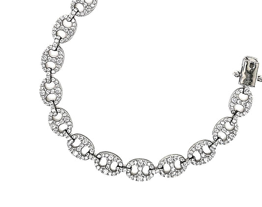 Design 925 Sterling Silver Rhodium Plated with CZ Bracelet.