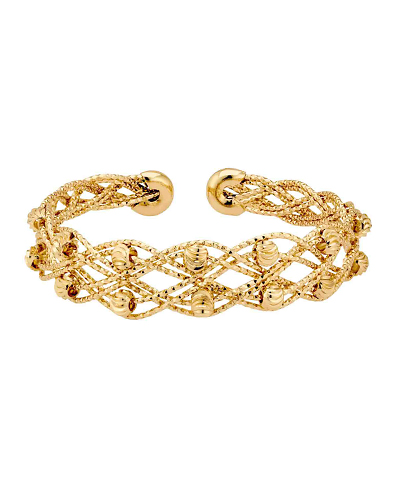 Double-Layer Braided Metal Cuff Bracelet