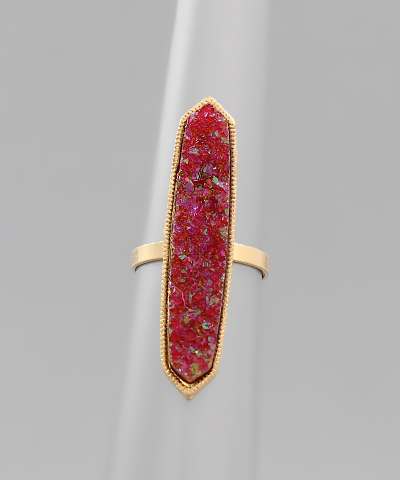 Druzy Bar Cuff Ring