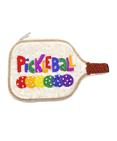 PICKLEBALL" Sequin Bead Coin Pouch