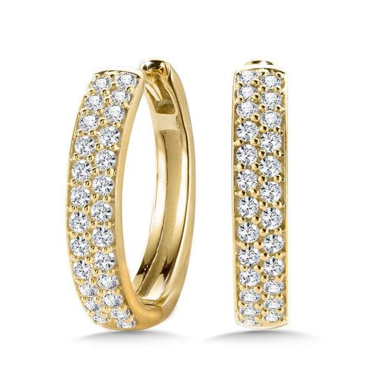 Solid 10k Gold Earring Pave with Round shaped MOISSANITE Stones