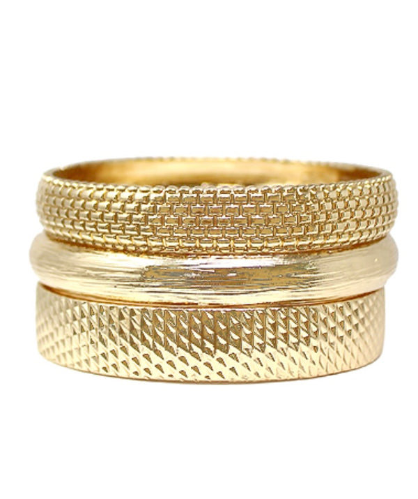 3 Row Textured Casting Bangle Bracelet