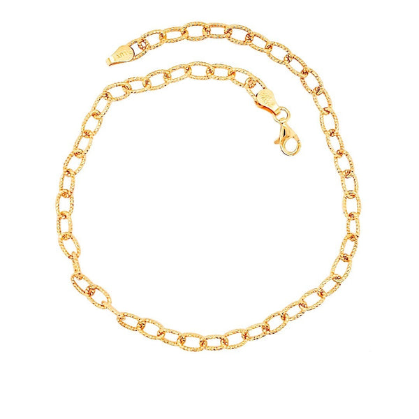 925 Sterling Silver Anklet with14k Gold plated