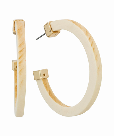 50mm Colored Wooden Hoop Earring