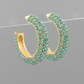 Paved Crystal Open Hoops