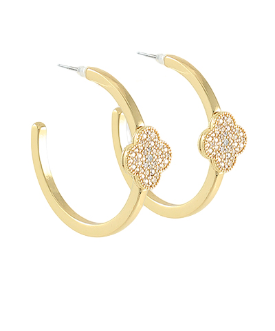 Crystal Clover Accent Hoops