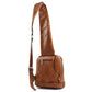 Faux Leather Sling Backpack