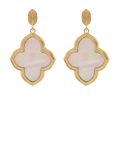 Moroccan Shaped Shell Drop Earrings