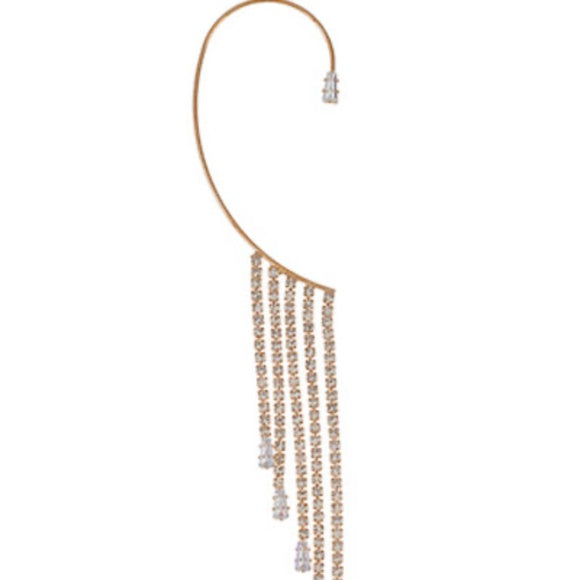 Wire CZ Tassel Ear Cuff