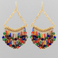 Glass Tassel Chain Chandeliers Earrings