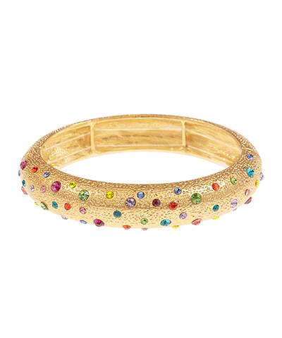 Stationed Stone Textured Oval Bracelet