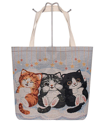 3 Kitten Print Tote