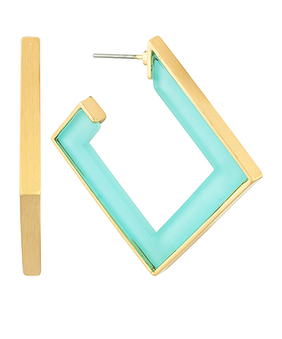 Rhombus Gold Trim Hoops