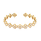 Pave CZ Clover Linked Cuff Bracelet