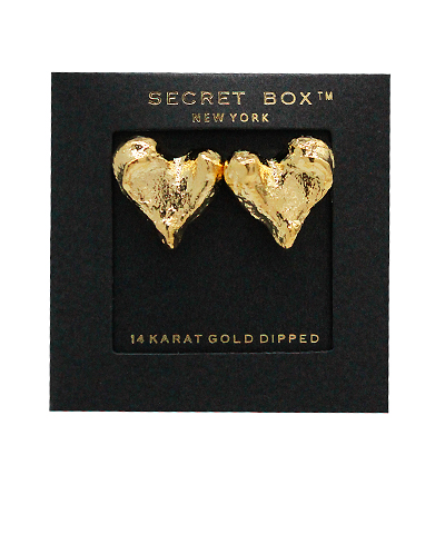 Hammered Heart Stud Earrings