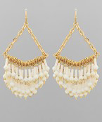 Glass Tassel Chain Chandeliers Earrings